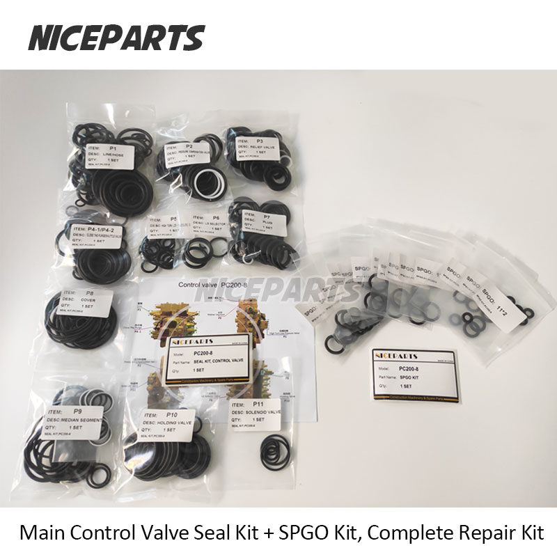 PC200-8 Control Valve Seals Kit Excavator Service Kit
